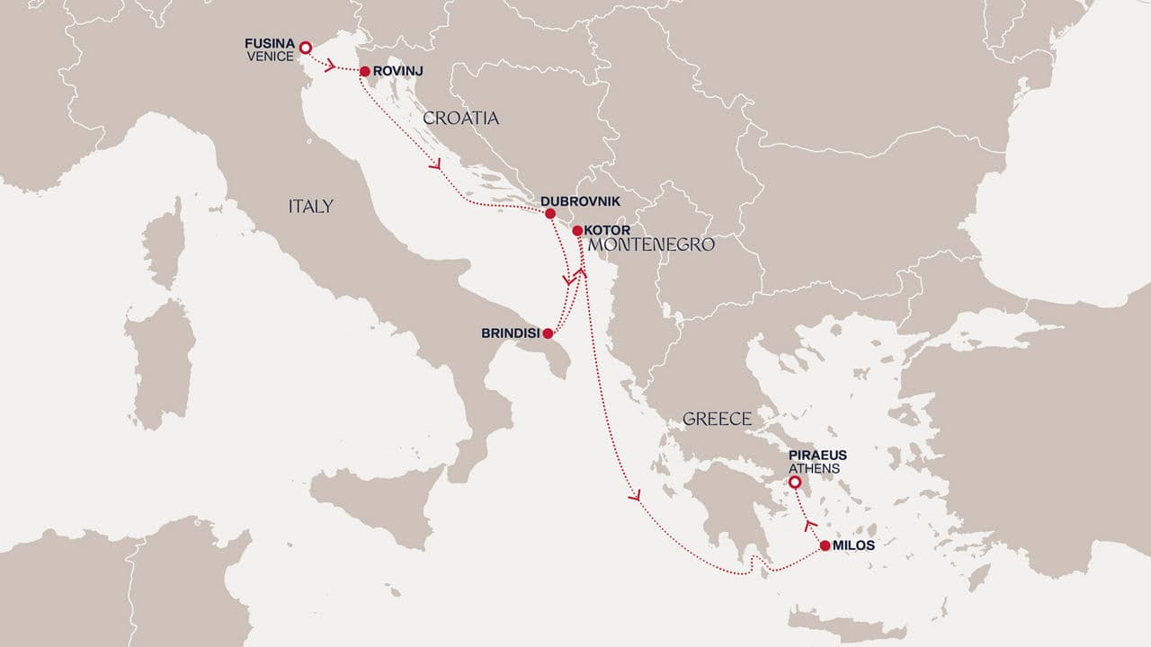 7 nights Mediterranean cruise on EXPLORA II 
from 🇮🇹 Fusina to 🇬🇷 Piraeus 