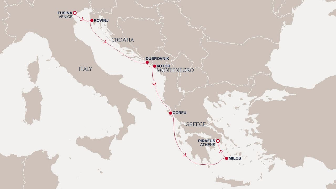 7 nights Mediterranean cruise on EXPLORA II 
from 🇮🇹 Fusina to 🇬🇷 Piraeus 