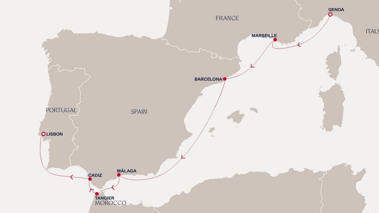 8 nights Mediterranean cruise on EXPLORA IV 
from 🇮🇹 Genoa to 🇵🇹 Lisbon 