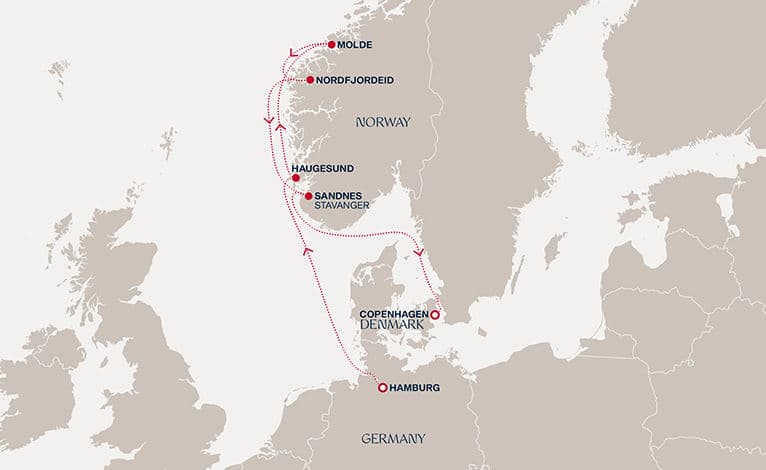 7 nights North European cruise on EXPLORA V 
from 🇩🇪 Hamburg to 🇩🇰 Copenhagen 