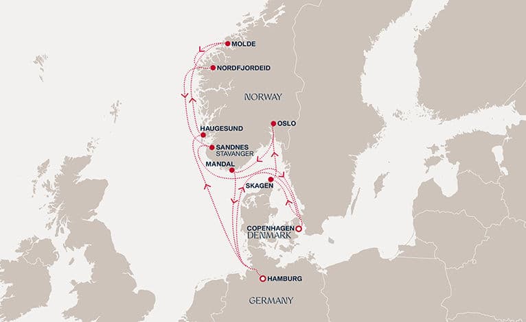 14 nights North European cruise on EXPLORA V 
from 🇩🇪 Hamburg to 🇩🇰 Copenhagen 