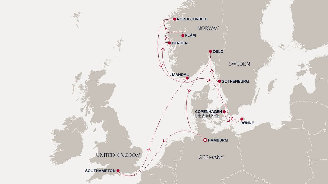 14 nights North European cruise on EXPLORA IV 
from 🇩🇪 Hamburg 