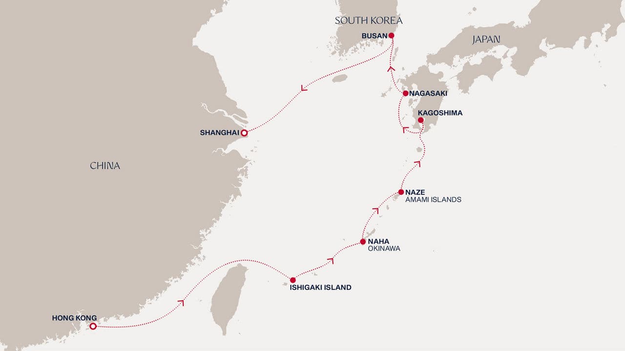 9 nights cruise on EXPLORA III 
from 🇭🇰 Hong Kong to 🇨🇳 Shanghai 