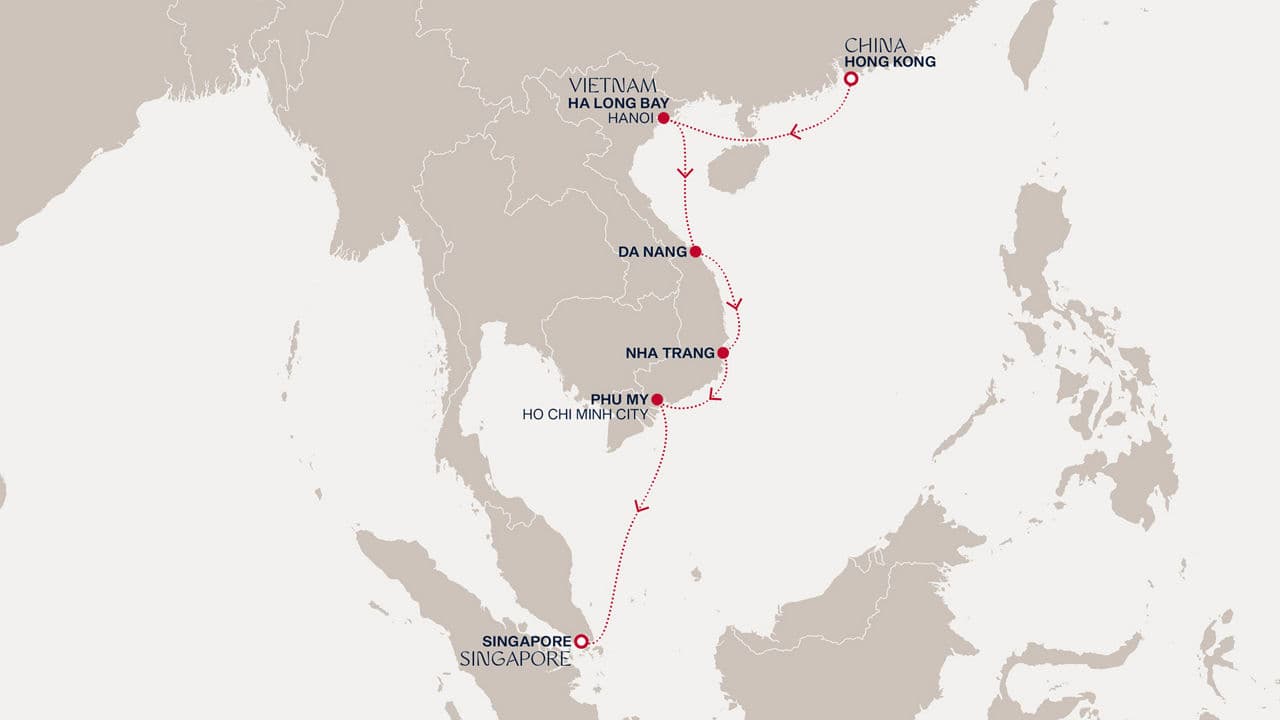 10 nights cruise on EXPLORA III 
from 🇭🇰 Hong Kong to 🇸🇬 Singapore 