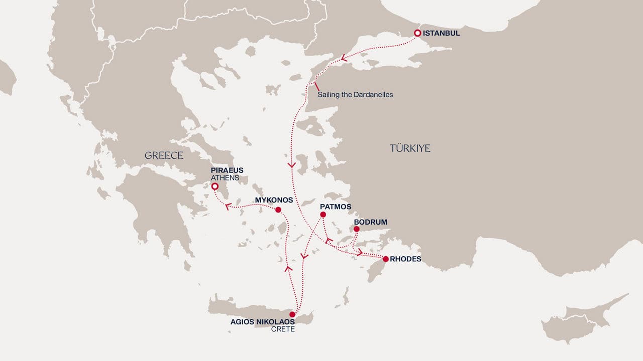 7 nights Mediterranean cruise on EXPLORA II 
from 🇹🇷 Istanbul to 🇬🇷 Piraeus 