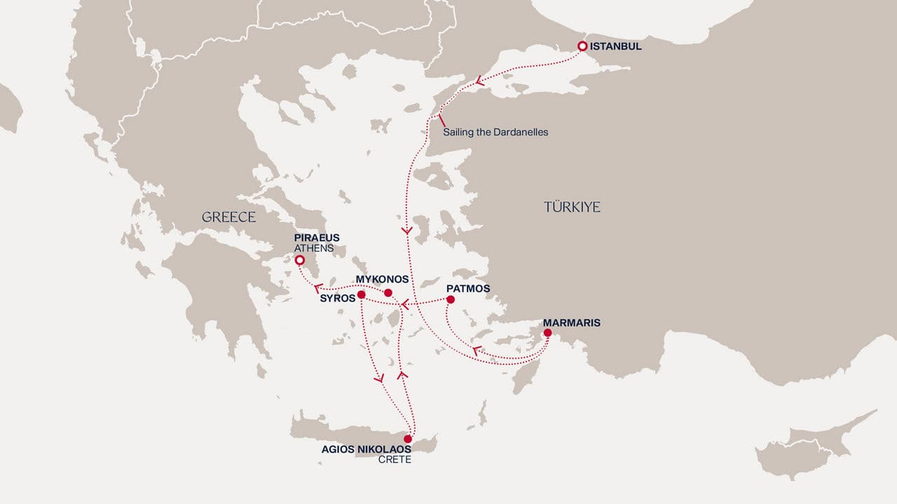 7 nights Mediterranean cruise on EXPLORA II 
from 🇹🇷 Istanbul to 🇬🇷 Piraeus 