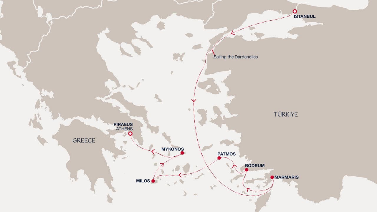 7 nights Mediterranean cruise on EXPLORA II 
from 🇹🇷 Istanbul to 🇬🇷 Piraeus 