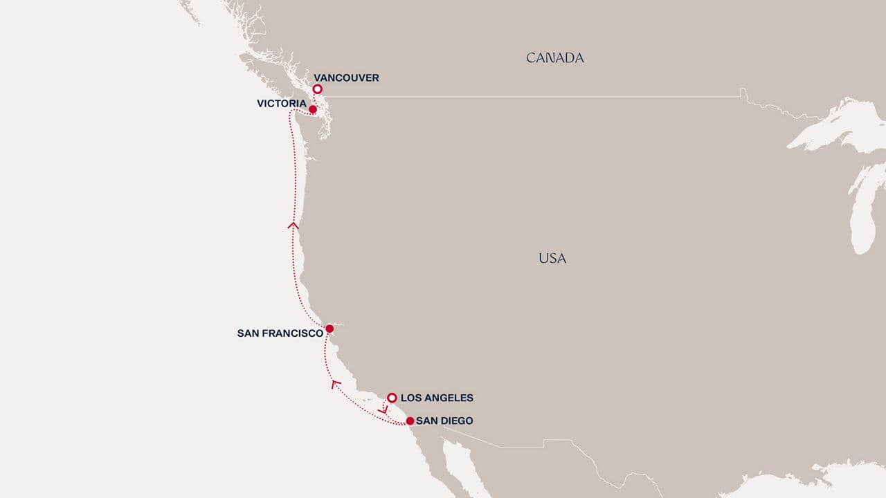 7 nights North west American cruise on EXPLORA III 
from 🇺🇸 Los Angeles to 🇨🇦 Vancouver 