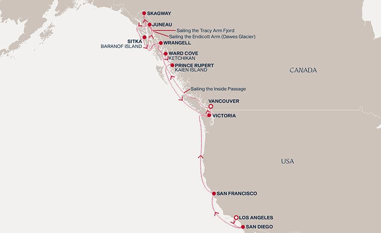 18 nights Transatlantic cruise on EXPLORA III 
from 🇺🇸 Los Angeles to 🇨🇦 Vancouver 