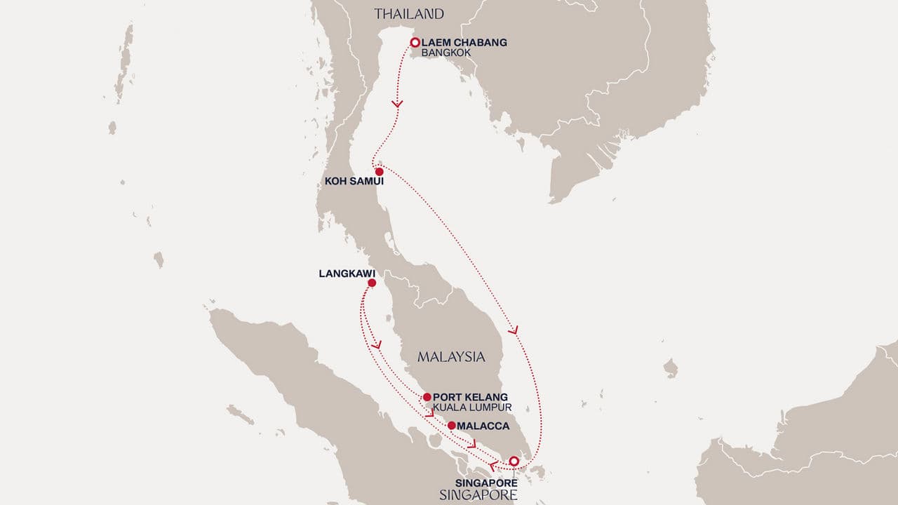 7 nights cruise on EXPLORA III 
from 🇹🇭 Laem Chabang to 🇸🇬 Singapore 