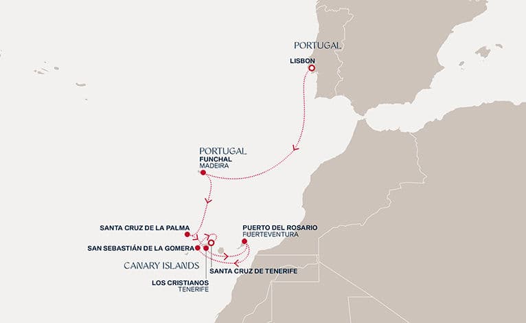 7 nights Mediterranean cruise on EXPLORA V 
from 🇵🇹 Lisbon to 🇪🇸 Santa Cruz de Tenerife 