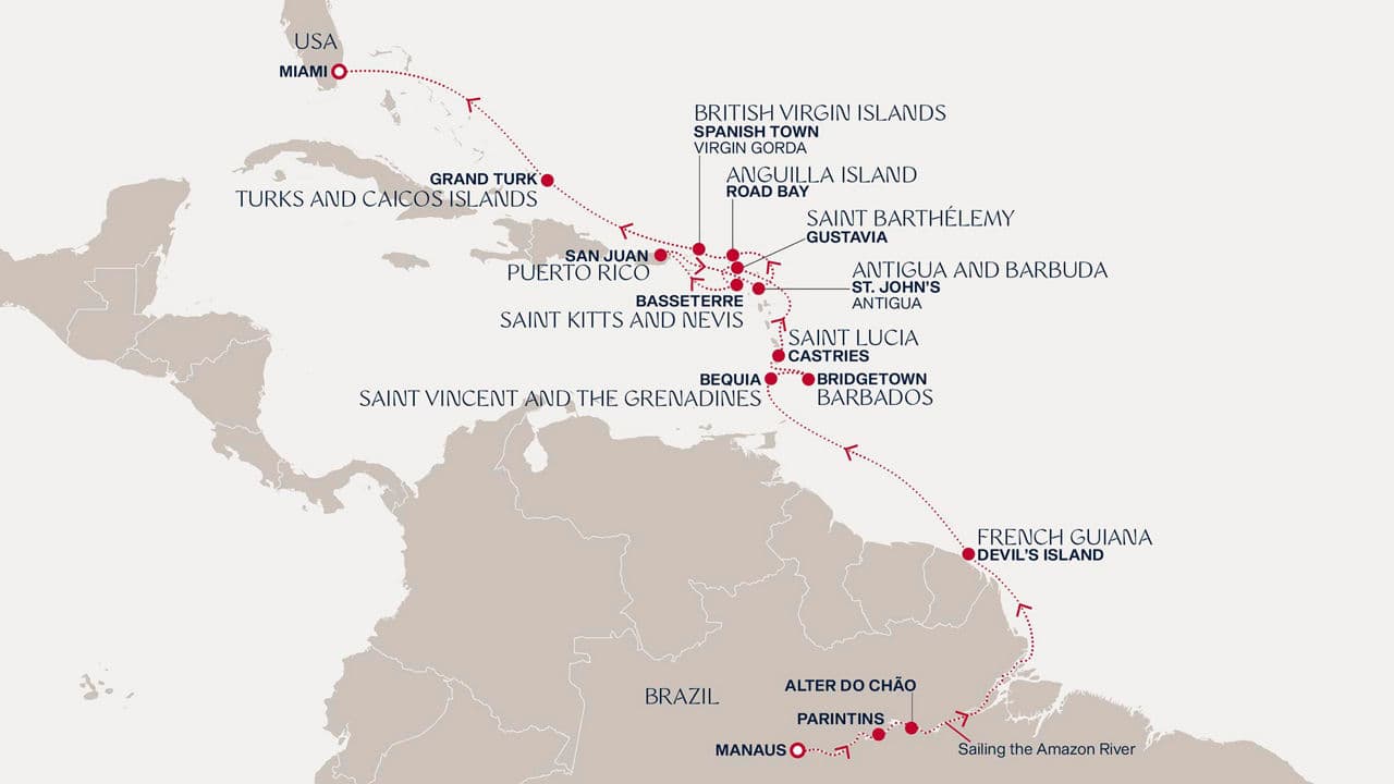 19 nights South American cruise on EXPLORA I 
from 🇧🇷 Manaus to 🇺🇸 Miami 