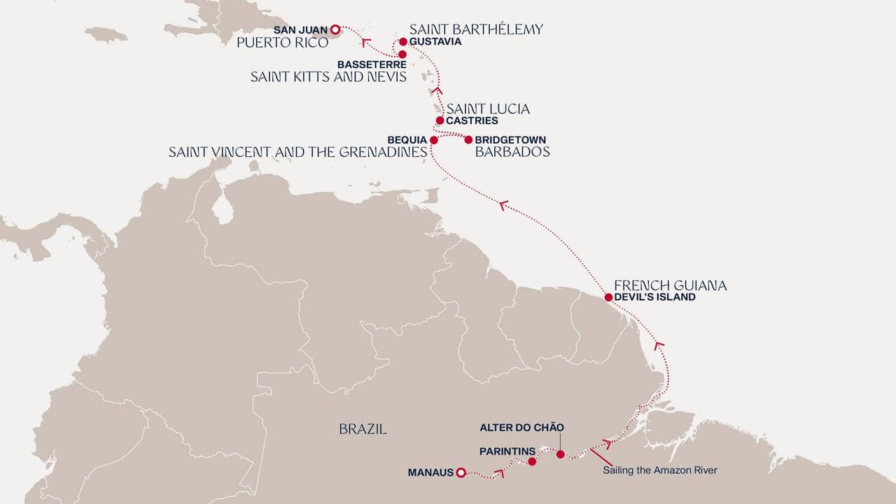 12 nights South American cruise on EXPLORA I 
from 🇧🇷 Manaus to 🇵🇷 San Juan 