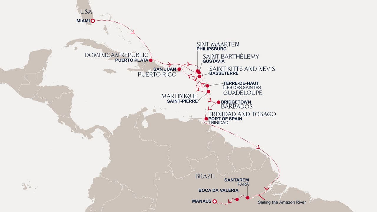 19 nights Transatlantic cruise on EXPLORA I 
from 🇺🇸 Miami to 🇧🇷 Manaus 