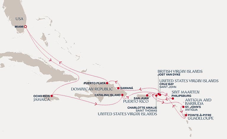 16 nights Caribbean cruise on EXPLORA III 
from 🇺🇸 Miami 
