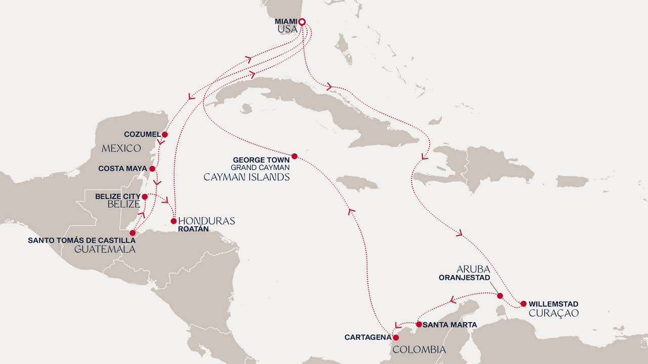 18 nights Caribbean cruise on EXPLORA I 
from 🇺🇸 Miami 