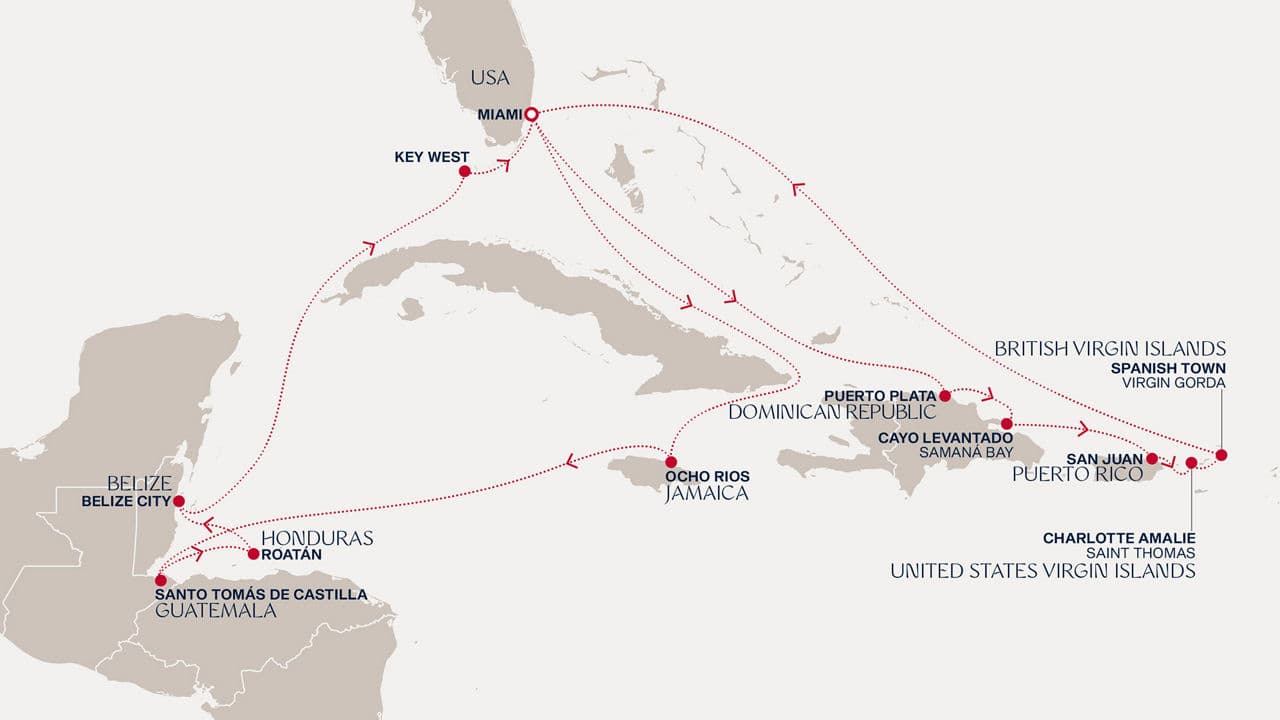 18 nights Caribbean cruise on EXPLORA I 
from 🇺🇸 Miami 