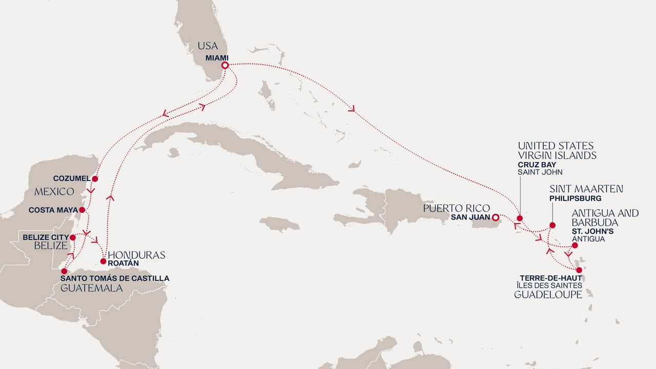 15 nights Caribbean cruise on EXPLORA I 
from 🇺🇸 Miami to 🇵🇷 San Juan 