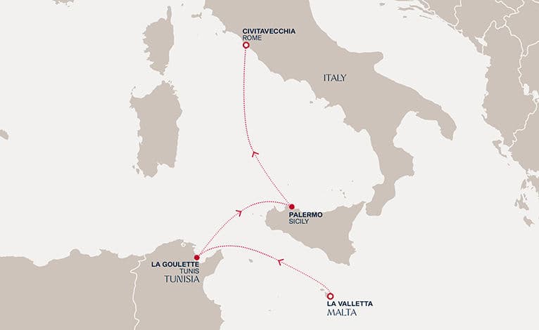 4 nights Mediterranean cruise on EXPLORA II 
from 🇲🇹 Valletta to 🇮🇹 Civitavecchia 