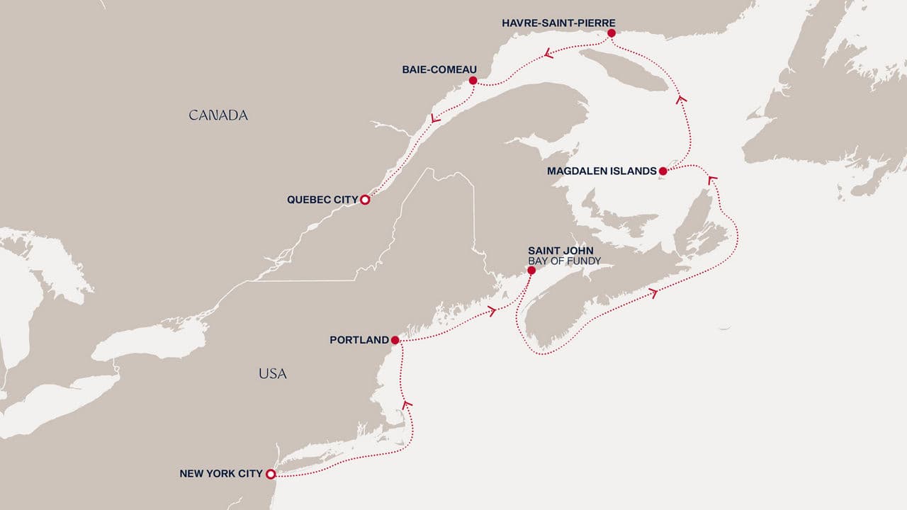 8 nights North East American cruise on EXPLORA III 
from 🇺🇸 New York to 🇨🇦 Quebec City 