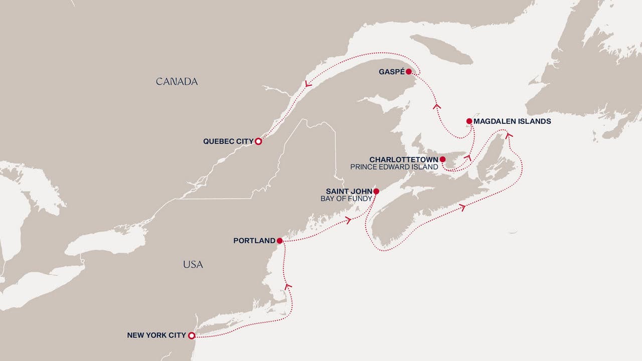 10 nights North East American cruise on EXPLORA IV 
from 🇺🇸 New York to 🇨🇦 Quebec City 