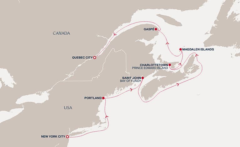 10 nights North East American cruise on EXPLORA V 
from 🇺🇸 New York to 🇨🇦 Quebec City 