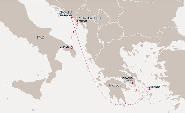 5 nights Mediterranean cruise on EXPLORA II 
from 🇬🇷 Piraeus to 🇮🇹 Brindisi 