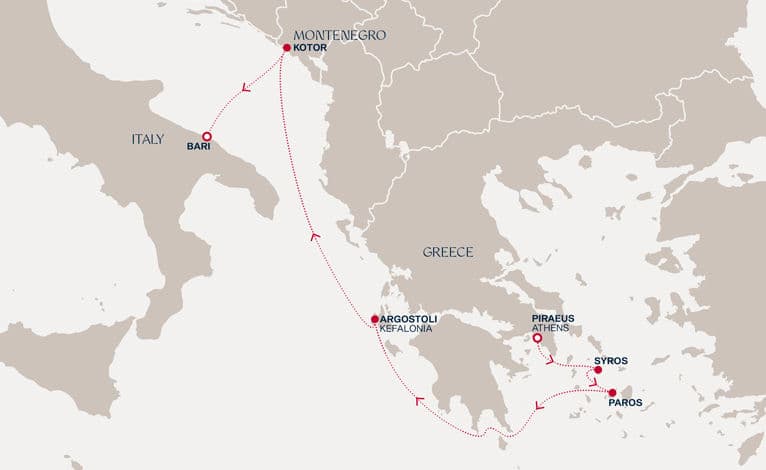 6 nights Mediterranean cruise on EXPLORA II 
from 🇬🇷 Piraeus to 🇮🇹 Bari 