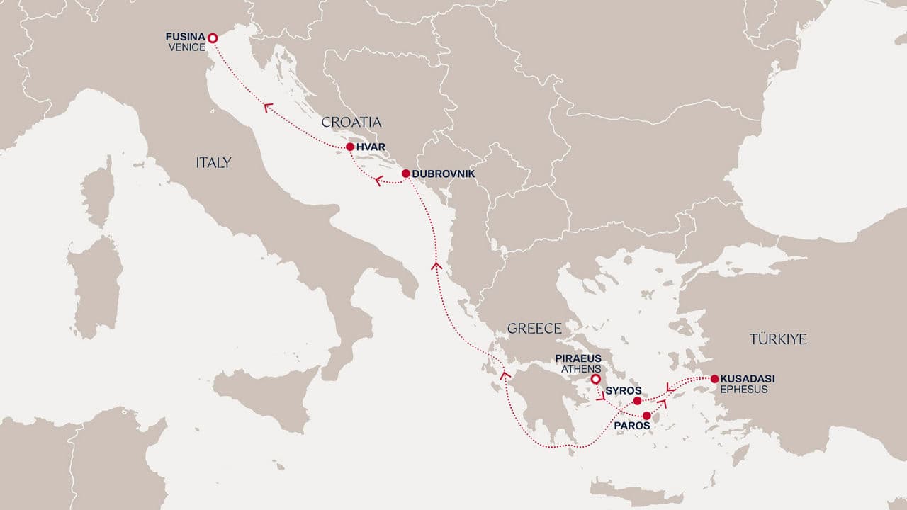 7 nights Mediterranean cruise on EXPLORA II 
from 🇬🇷 Piraeus to 🇮🇹 Fusina 