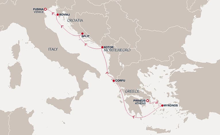 7 nights Mediterranean cruise on EXPLORA I 
from 🇬🇷 Piraeus to 🇮🇹 Fusina 