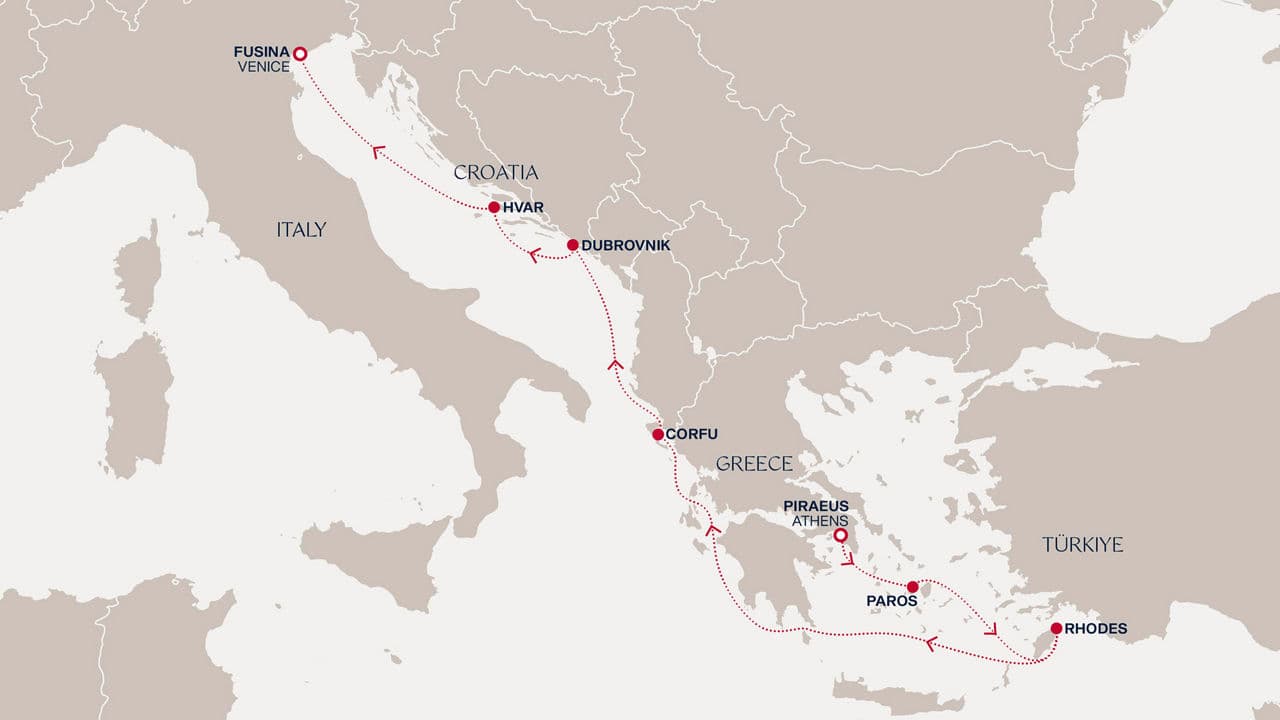 7 nights Mediterranean cruise on EXPLORA II 
from 🇬🇷 Piraeus to 🇮🇹 Fusina 