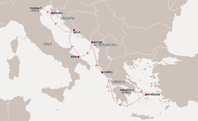 8 nights Mediterranean cruise on EXPLORA I 
from 🇬🇷 Piraeus to 🇮🇹 Fusina 