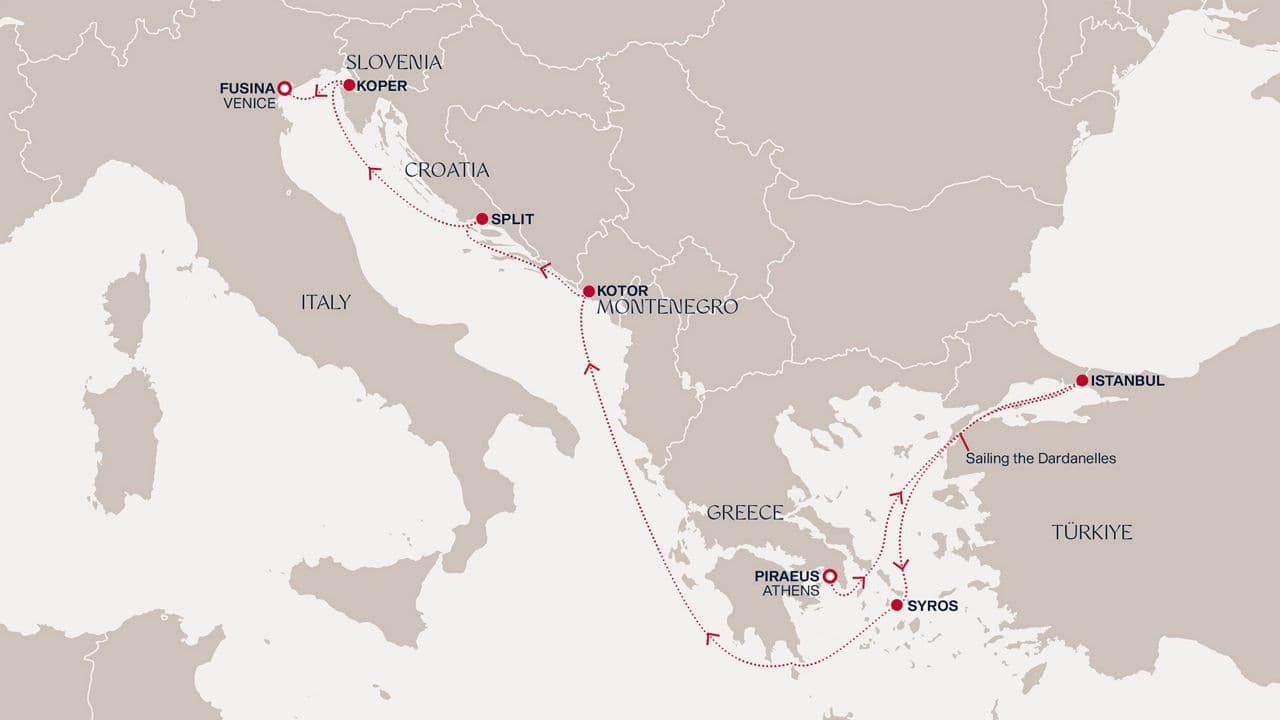9 nights Mediterranean cruise on EXPLORA II 
from 🇬🇷 Piraeus to 🇮🇹 Fusina 
