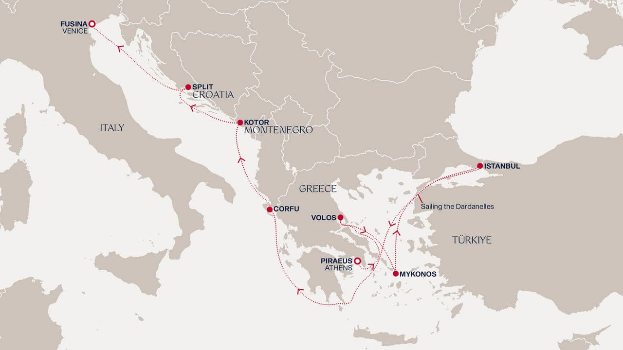10 nights Mediterranean cruise on EXPLORA II 
from 🇬🇷 Piraeus to 🇮🇹 Fusina 
