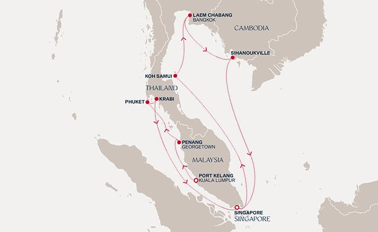 12 nights cruise on EXPLORA III 
from 🇲🇾 Port Klang to 🇸🇬 Singapore 