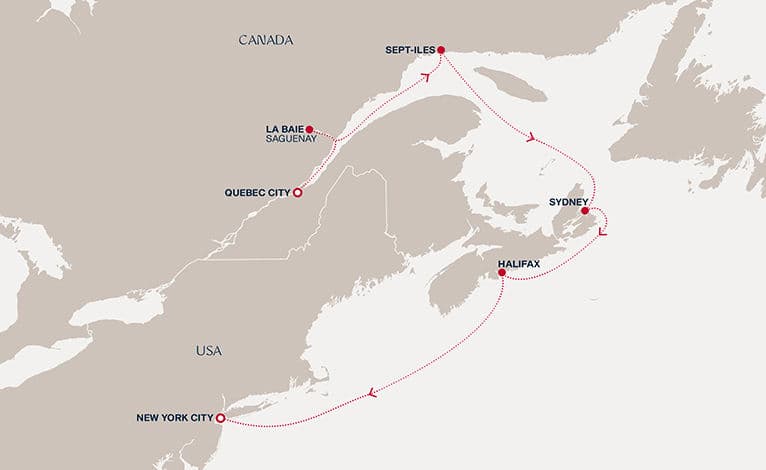 7 nights North East American cruise on EXPLORA III 
from 🇨🇦 Quebec City to 🇺🇸 New York 