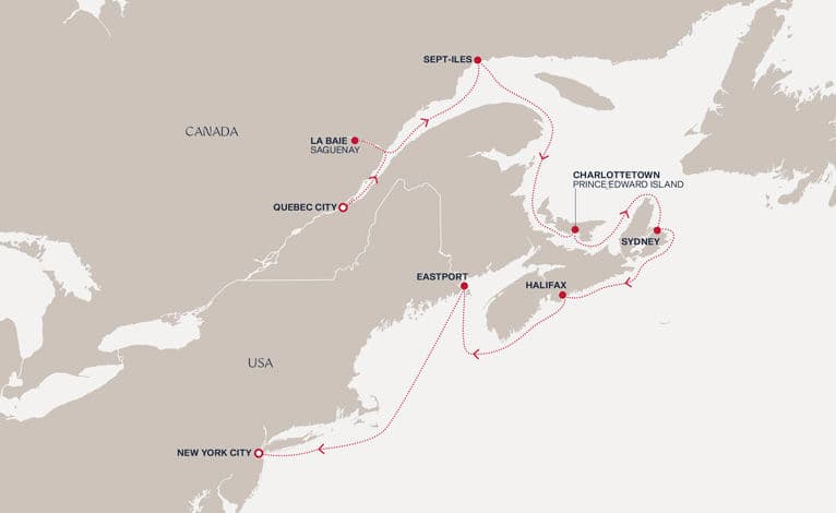 9 nights North East American cruise on EXPLORA III 
from 🇨🇦 Quebec City to 🇺🇸 New York 