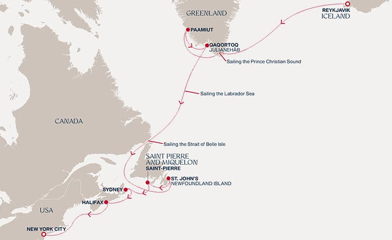 13 nights Transatlantic cruise on EXPLORA V 
from 🇮🇸 Reykjavík to 🇺🇸 New York 