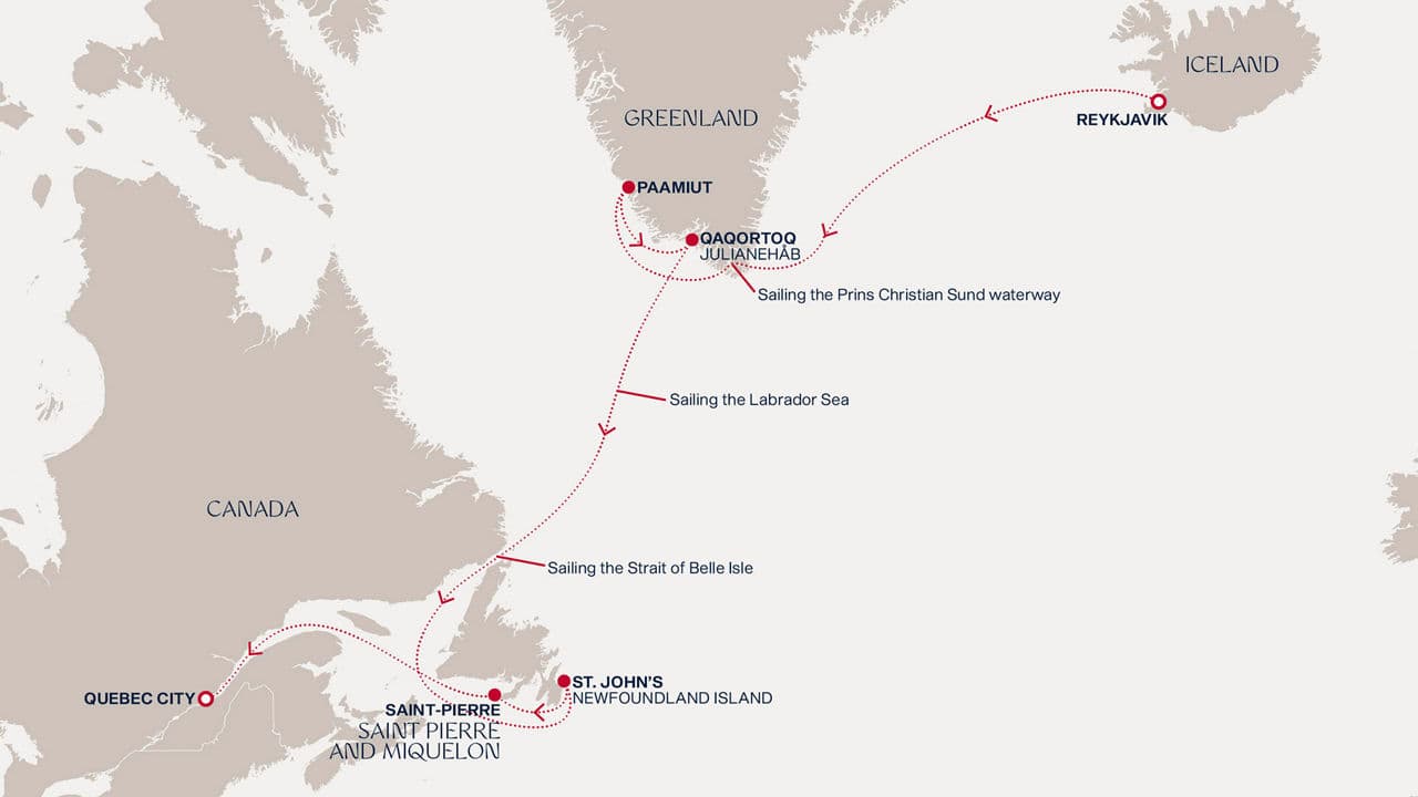 11 nights Transatlantic cruise on EXPLORA IV 
from 🇮🇸 Reykjavík to 🇨🇦 Quebec City 