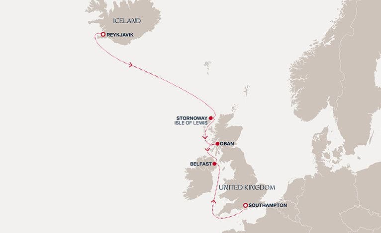 7 nights North European cruise on EXPLORA IV 
from 🇮🇸 Reykjavík to 🇬🇧 Southampton 