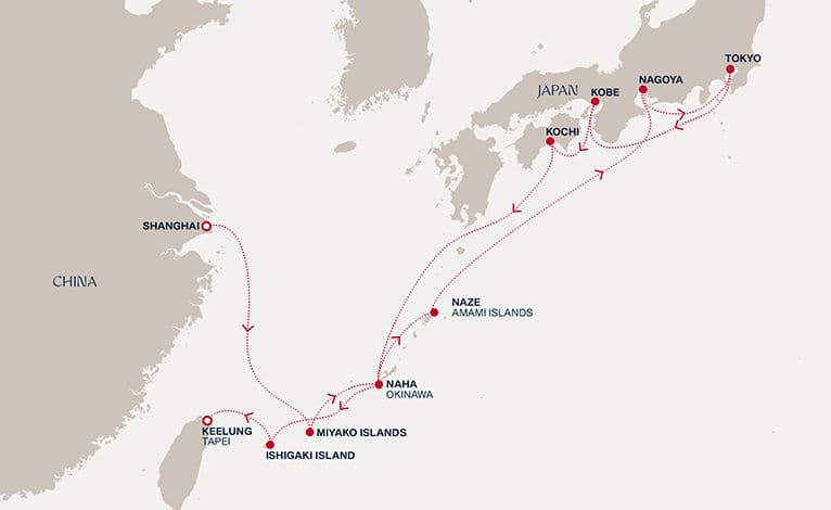 15 nights cruise on EXPLORA III 
from 🇨🇳 Shanghai to 🇹🇼 Keelung 
