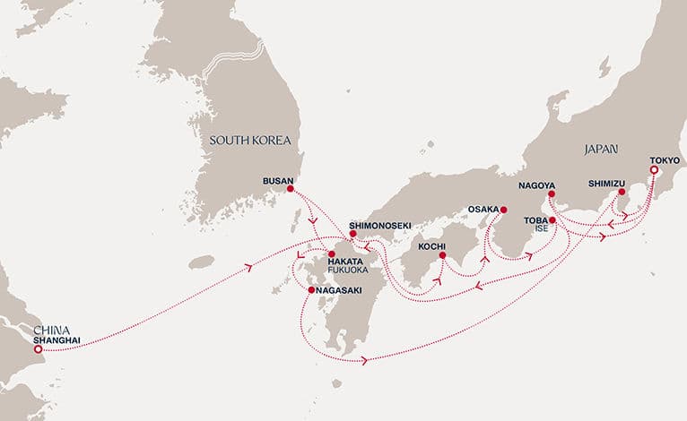 14 nights cruise on EXPLORA III 
from 🇨🇳 Shanghai to 🇯🇵 Tokyo 