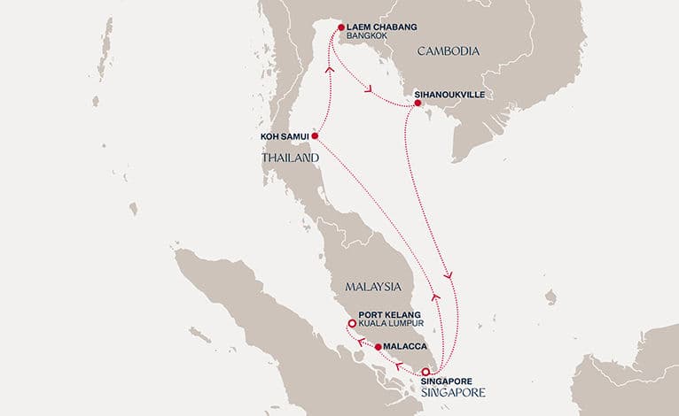 9 nights cruise on EXPLORA III 
from 🇸🇬 Singapore to 🇲🇾 Port Klang 