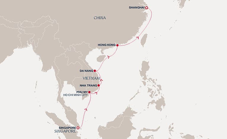 10 nights cruise on EXPLORA III 
from 🇸🇬 Singapore to 🇨🇳 Shanghai 