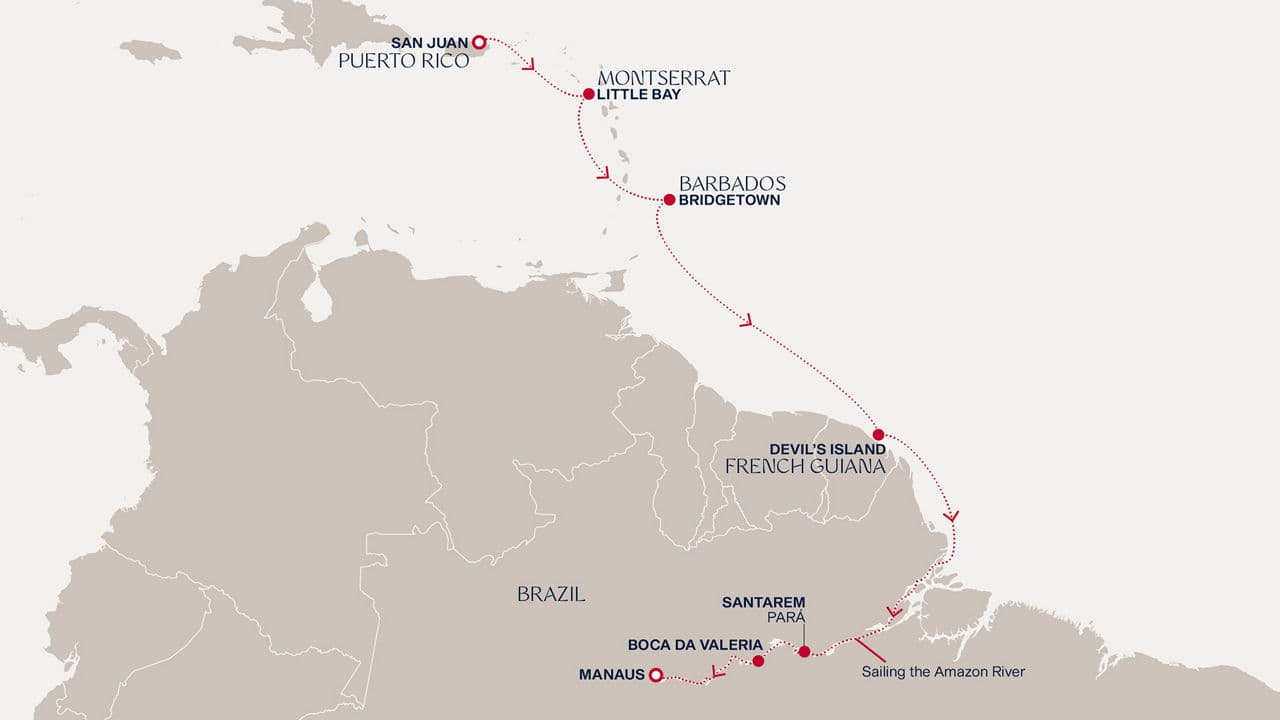 11 nights Transatlantic cruise on EXPLORA II 
from 🇵🇷 San Juan to 🇧🇷 Manaus 