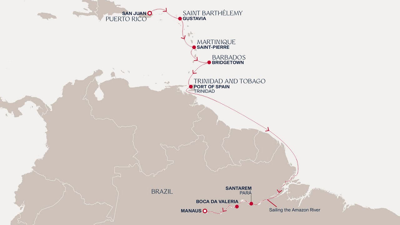 12 nights South American cruise on EXPLORA I 
from 🇵🇷 San Juan to 🇧🇷 Manaus 