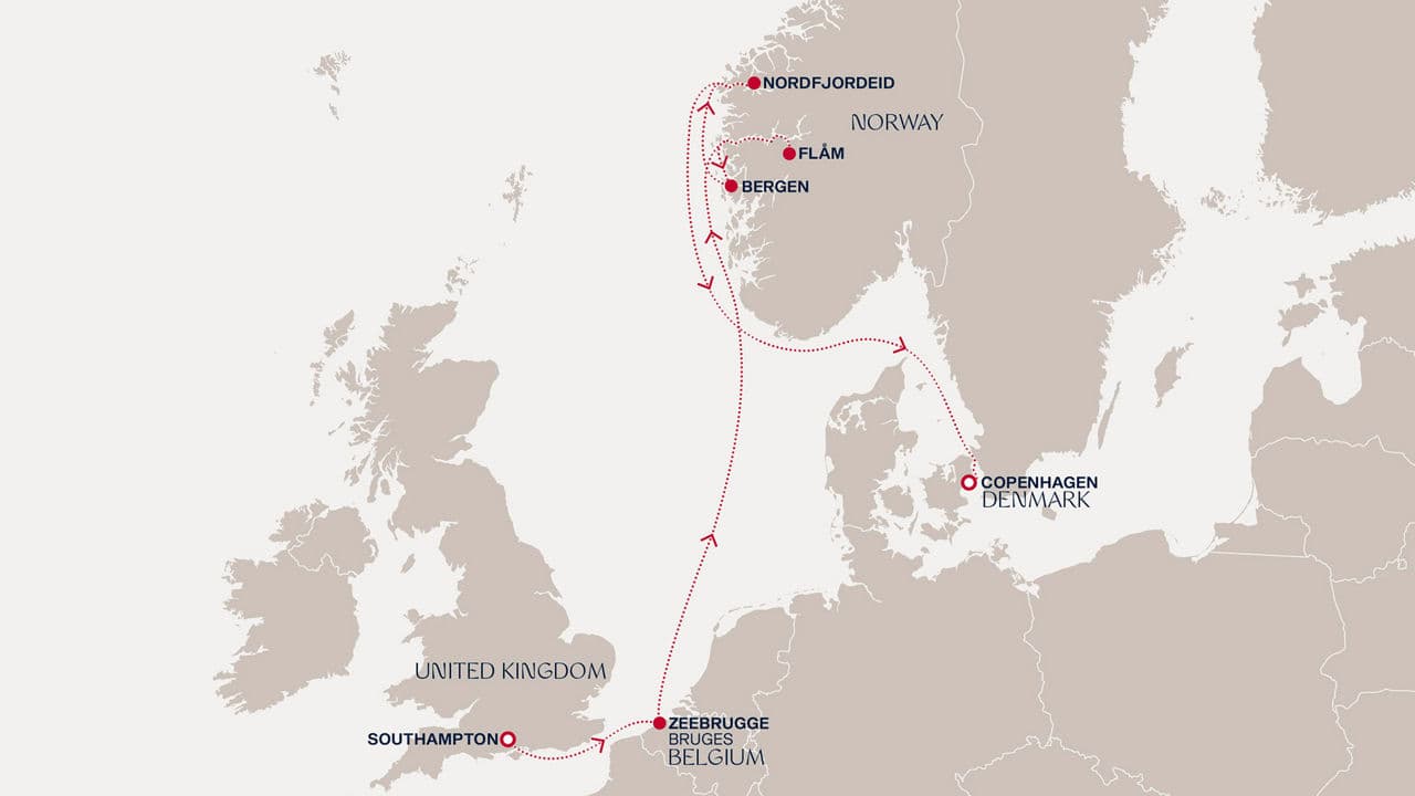 7 nights North European cruise on EXPLORA IV 
from 🇬🇧 Southampton to 🇩🇰 Copenhagen 