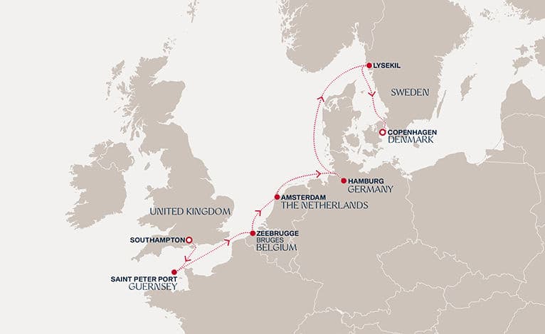 8 nights North European cruise on EXPLORA IV 
from 🇬🇧 Southampton to 🇩🇰 Copenhagen 