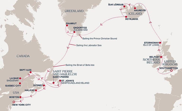 29 nights Transatlantic cruise on EXPLORA IV 
from 🇬🇧 Southampton to 🇺🇸 New York 