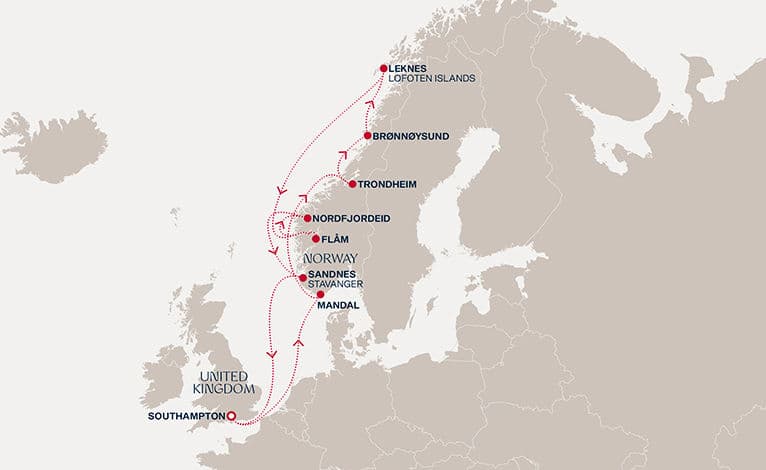 12 nights North European cruise on EXPLORA IV 
from 🇬🇧 Southampton 